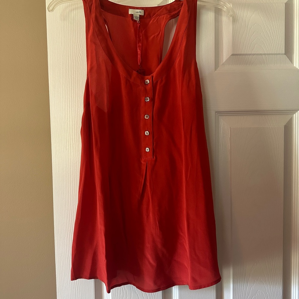 Odille Red Sleeveless Button-Down Top